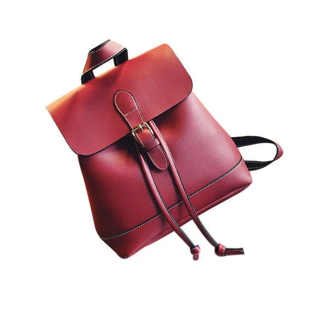 Women Backpack Leather School Bags Teenagers Girls - Lusy Store