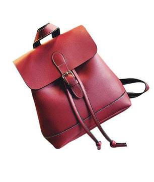 Women Backpack Leather School Bags Teenagers Girls - Lusy Store