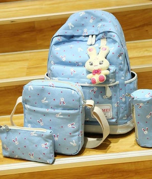 Women Cartoon Print Rucksack Style Sequin Travel Satchel For Teenage Girls - Lusy Store