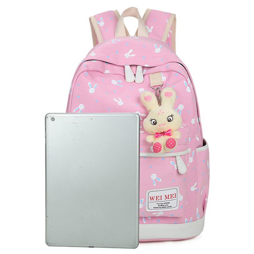 Women Cartoon Print Rucksack Style Sequin Travel Satchel For Teenage Girls - Lusy Store