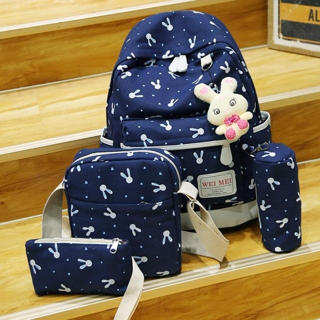 Women Cartoon Print Rucksack Style Sequin Travel Satchel For Teenage Girls - Lusy Store