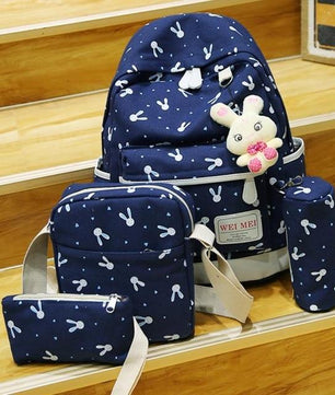 Women Cartoon Print Rucksack Style Sequin Travel Satchel For Teenage Girls - Lusy Store