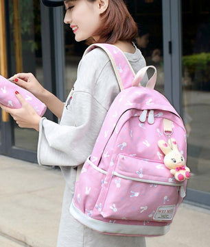 Women Cartoon Print Rucksack Style Sequin Travel Satchel For Teenage Girls - Lusy Store