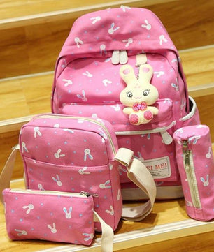 Women Cartoon Print Rucksack Style Sequin Travel Satchel For Teenage Girls - Lusy Store
