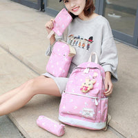 Women Cartoon Print Rucksack Style Sequin Travel Satchel For Teenage Girls - Lusy Store