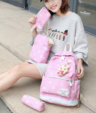 Women Cartoon Print Rucksack Style Sequin Travel Satchel For Teenage Girls - Lusy Store