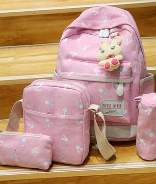 Women Cartoon Print Rucksack Style Sequin Travel Satchel For Teenage Girls - Lusy Store