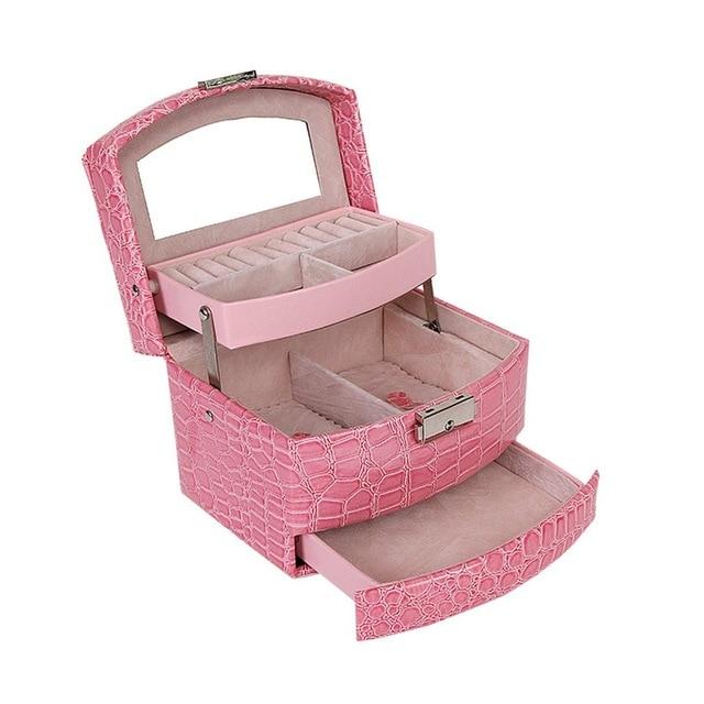 Women Makeup Carrying Case Casket Jewelry Leather - Lusy Store