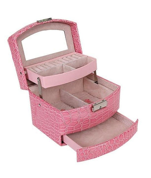 Women Makeup Carrying Case Casket Jewelry Leather - Lusy Store