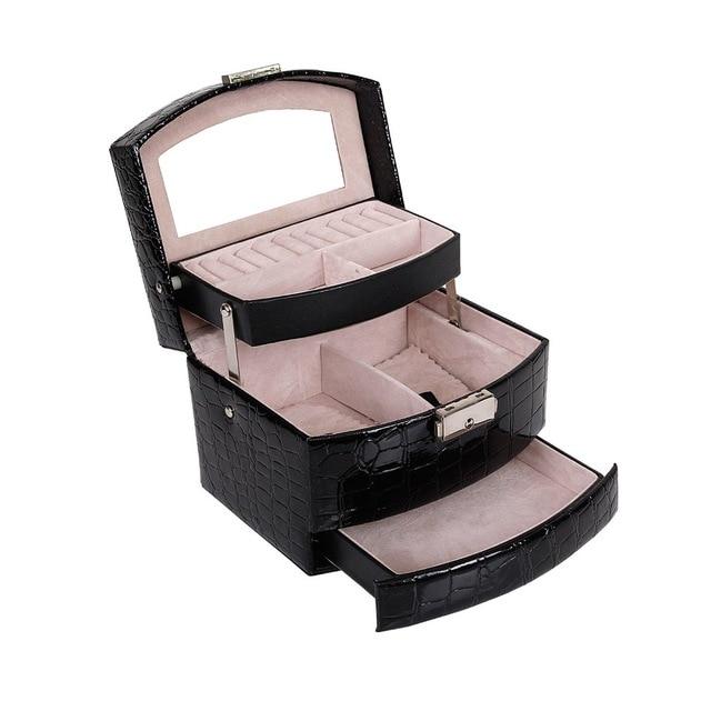 Women Makeup Carrying Case Casket Jewelry Leather - Lusy Store
