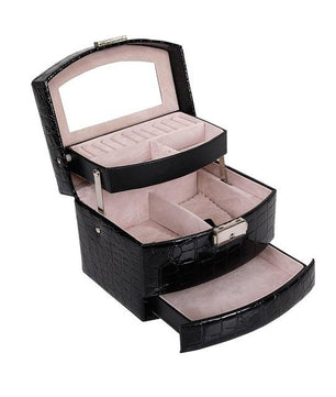 Women Makeup Carrying Case Casket Jewelry Leather - Lusy Store
