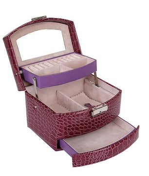 Women Makeup Carrying Case Casket Jewelry Leather - Lusy Store