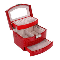 Women Makeup Carrying Case Casket Jewelry Leather - Lusy Store
