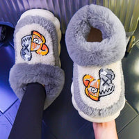 Women Slippers Warm Shoes Plush Lining Cotton Couple Platform High Top - Lusy Store LLC