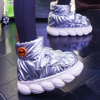 Women Slippers Warm Shoes Plush Lining Cotton Couple Platform High Top - Lusy Store LLC