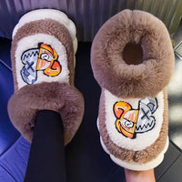 Women Slippers Warm Shoes Plush Lining Cotton Couple Platform High Top - Lusy Store LLC