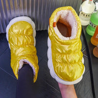 Women Slippers Warm Shoes Plush Lining Cotton Couple Platform High Top - Lusy Store LLC