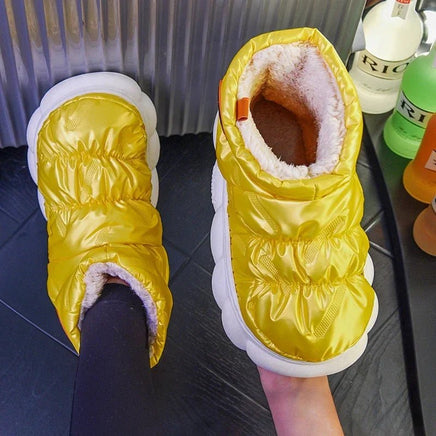 Women Slippers Warm Shoes Plush Lining Cotton Couple Platform High Top - Lusy Store LLC