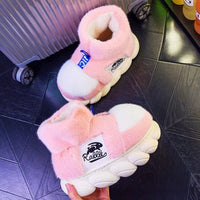 Women Slippers Warm Shoes Plush Lining Cotton Couple Platform High Top - Lusy Store LLC