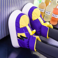 Women Slippers Warm Shoes Plush Lining Cotton Couple Platform High Top - Lusy Store LLC