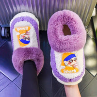 Women Slippers Warm Shoes Plush Lining Cotton Couple Platform High Top - Lusy Store LLC