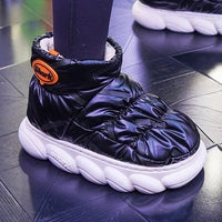Women Slippers Warm Shoes Plush Lining Cotton Couple Platform High Top - Lusy Store LLC