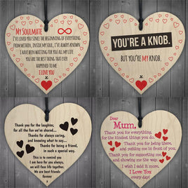 Wooden Hanging Board Thanksgiving Mum Wood Heart Plaque Sign Friendship Decoration - Lusy Store