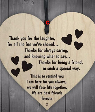 Wooden Hanging Board Thanksgiving Mum Wood Heart Plaque Sign Friendship Decoration - Lusy Store