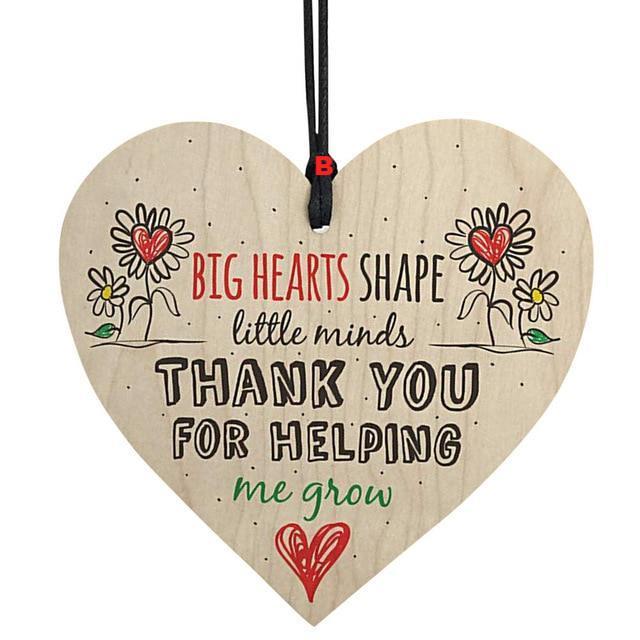 Wooden Hanging Gift Plaque Pendant Family Friendship Love Sign Wine Tags Decor Teacher - Lusy Store