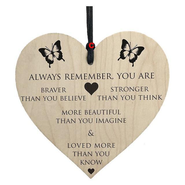Wooden Hanging Gift Plaque Pendant Family Friendship Love Sign Wine Tags Decor Teacher - Lusy Store