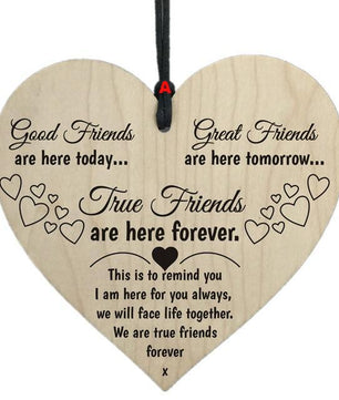Wooden Hanging Gift Plaque Pendant Family Friendship Love Sign Wine Tags Decor Teacher - Lusy Store