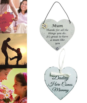 Wooden Hanging Plaque Board Mother&Father's Day Holiday - Lusy Store