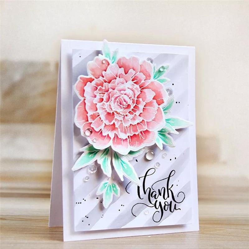Words Flowers Dies Thank You So Much Blossom Metal Cutting Dies with Stamps DIY Decorative - Lusy Store