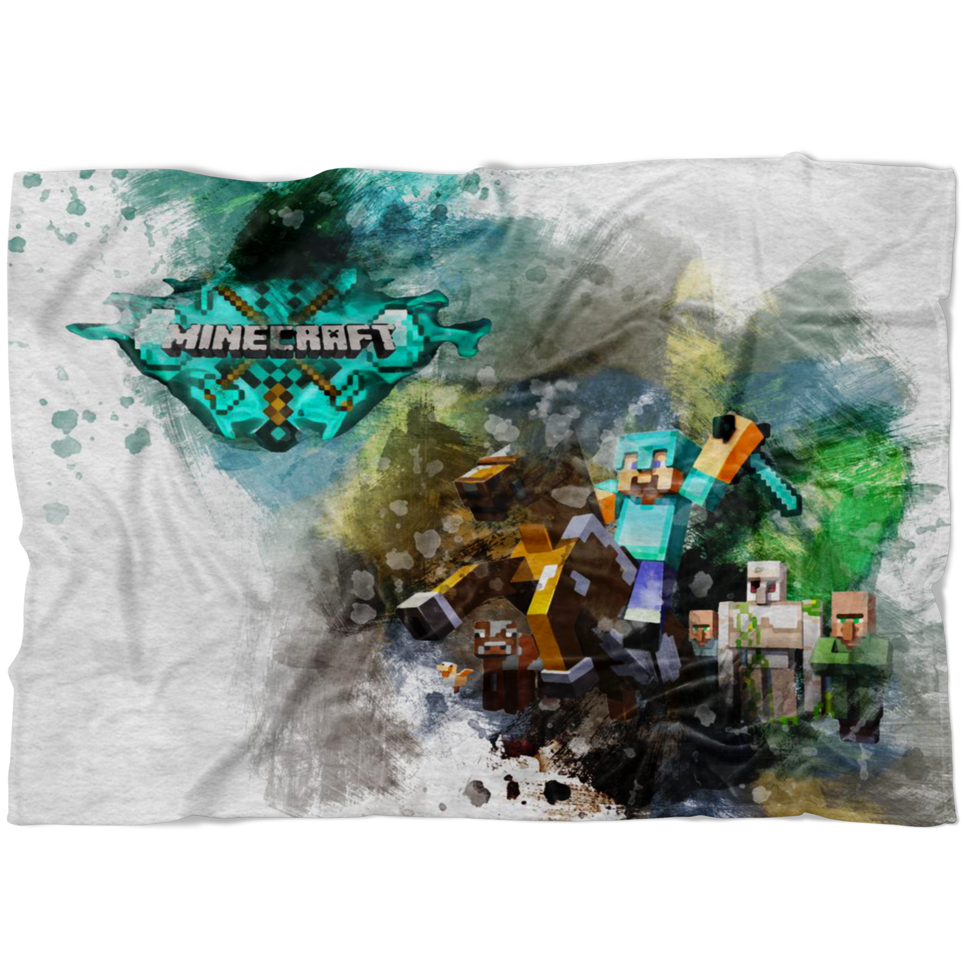 Minecraft Fleece Blanket Steve Diamond Grey Blanket Warm And Super Comfortable Best Gift For Kids LS0777 - Lusy Store