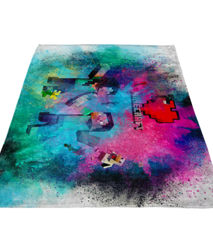 Minecraft Fleece Blanket Minecraft Love Color Dust Blue Blanket Warm And Super Comfortable Best Gift For Kids - Lusy Store