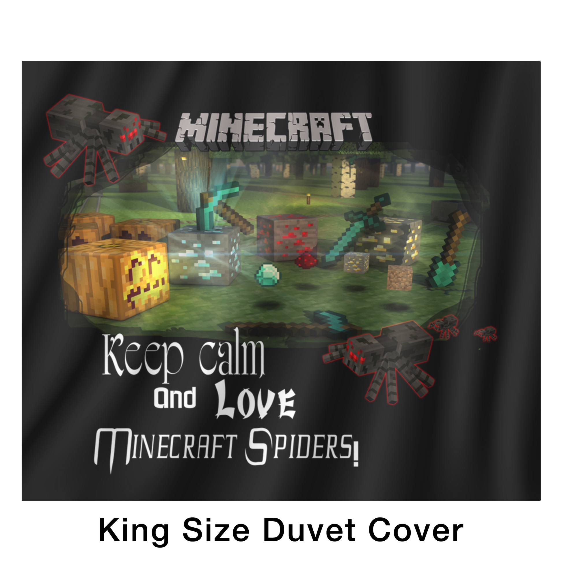Minecraft bedding funny minecraft spider kids bedroom sets - Lusy Store