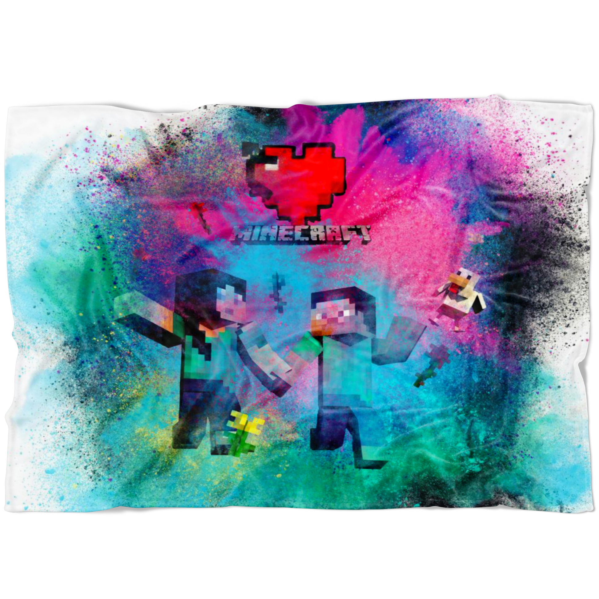 Minecraft Fleece Blanket Minecraft Love Color Dust Blue Blanket Warm And Super Comfortable Best Gift For Kids - Lusy Store