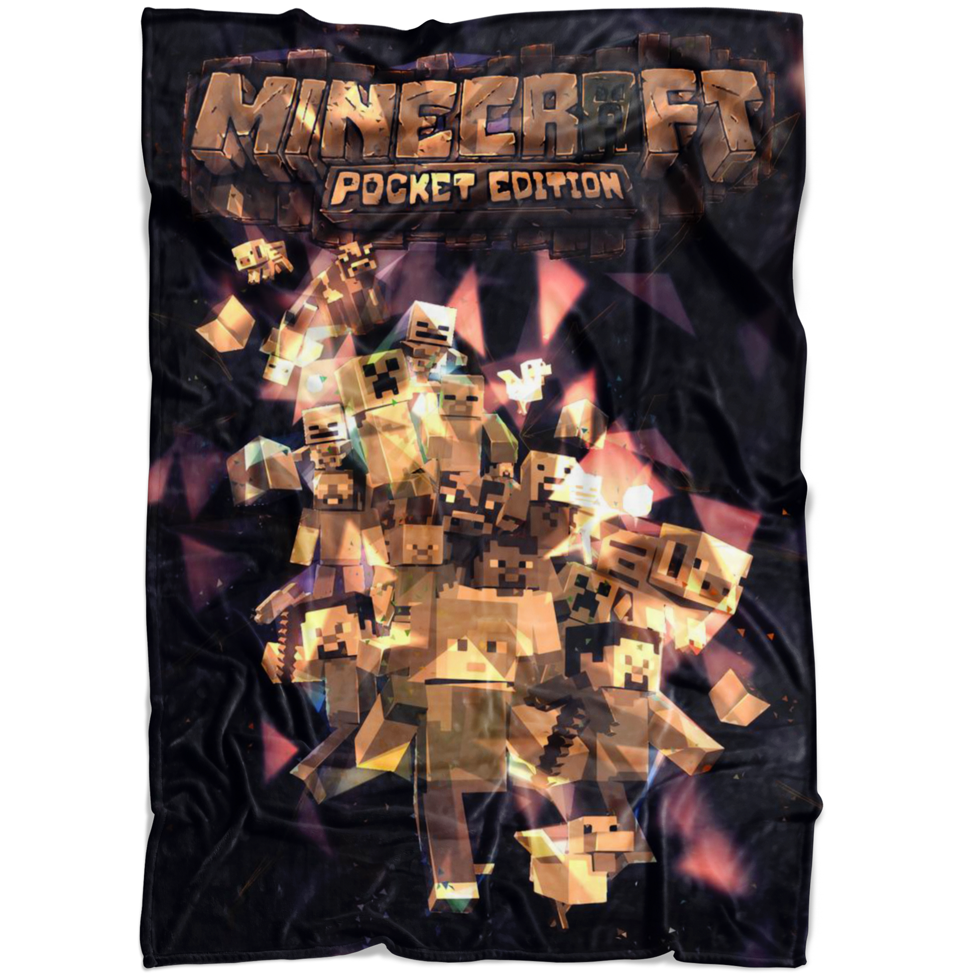 Minecraft Fleece Blanket Geometry Black Blanket - Lusy Store
